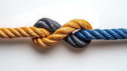 Intertwined Ropes Knot Teamwork Collaboration Concept