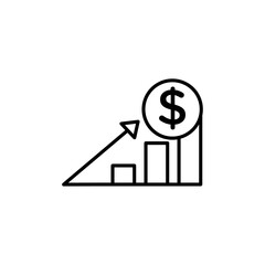 Fund growth icon vector graphics