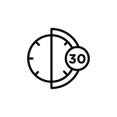 Half hour icon vector graphics