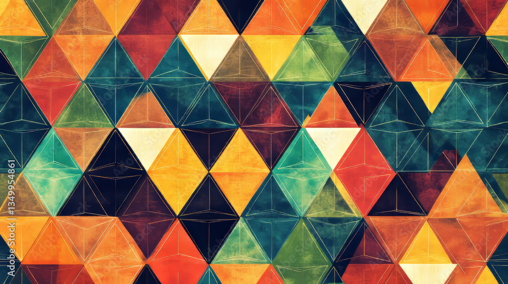 Poster abstract vector pattern, repeat geometric triangle mosaic background
