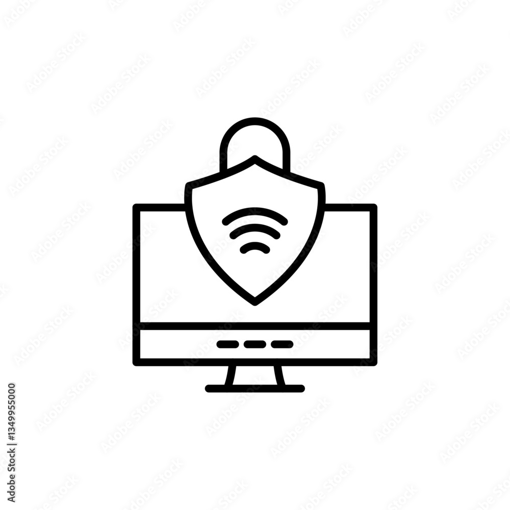 Poster iot security tools icon vector graphics