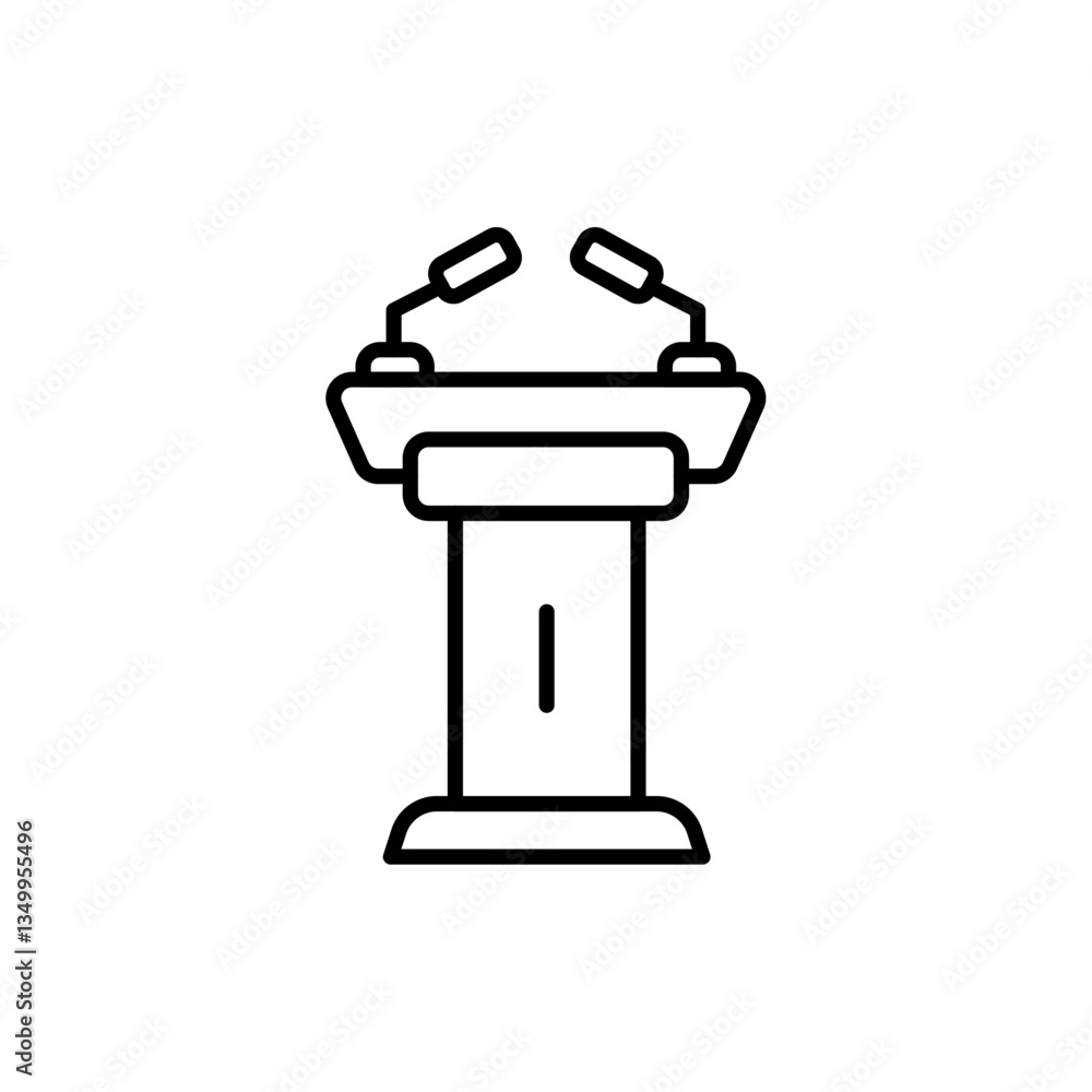 Poster lectern icon vector graphics