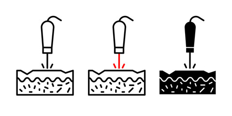 Laser dermatology icon vector graphics