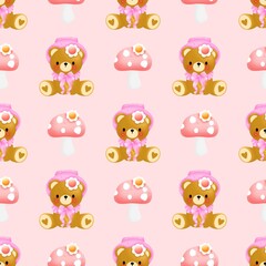 Cute Teddy Bear Seamless 