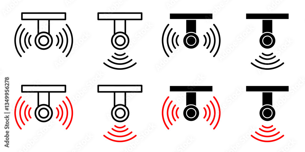 Poster motion sensor icon vector graphics