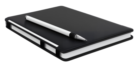 Elegant Black Notebook and Pen Ready for Notes and Ideas Business Office Supplies