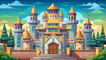 Castlelike structure with medieval and Byzantine style elements