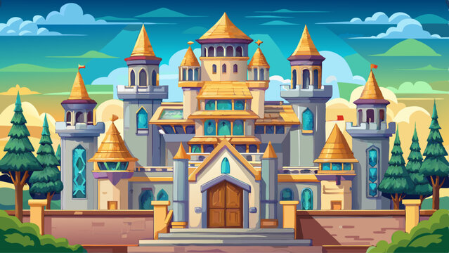 Castlelike structure with medieval and Byzantine style elements