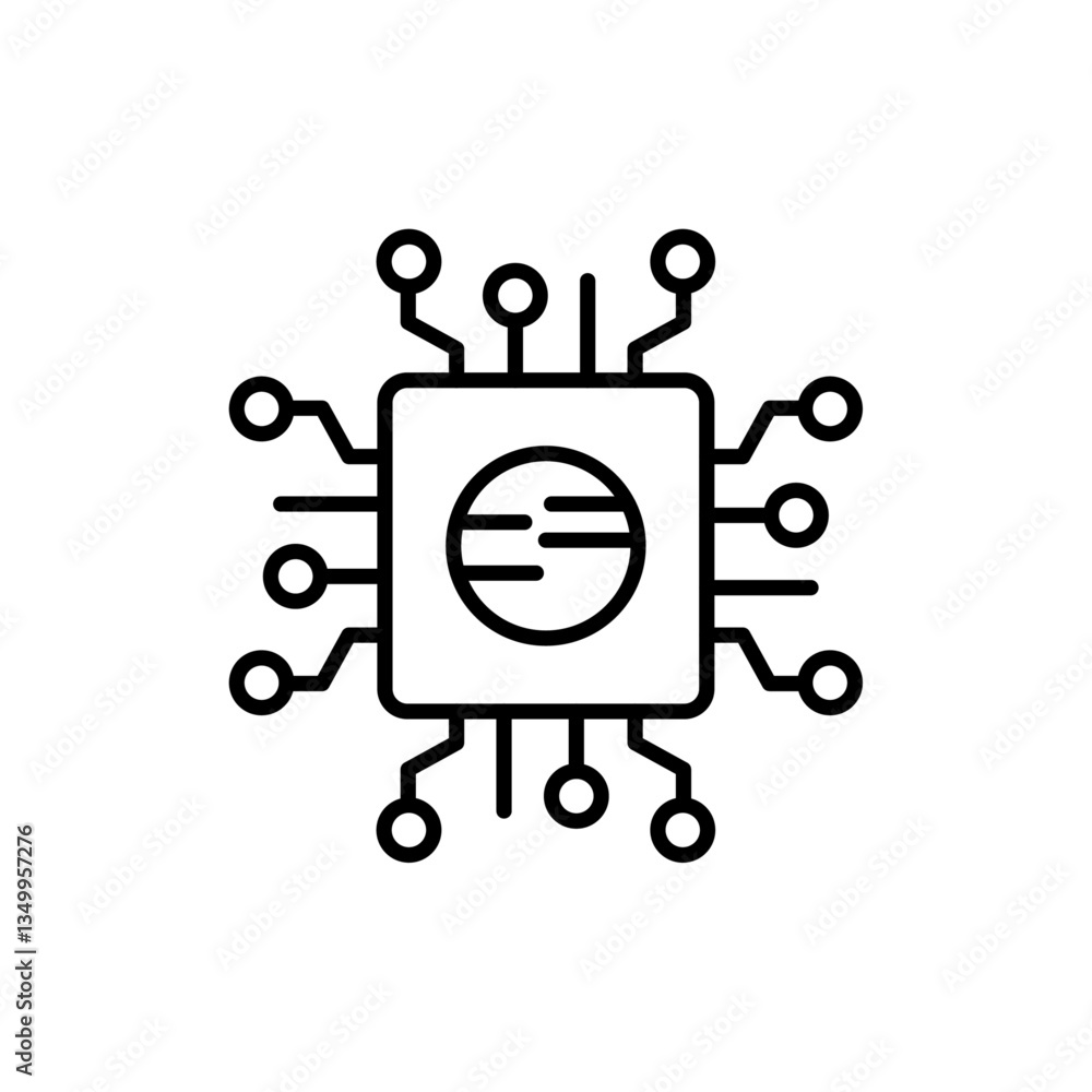 Aufkleber processor icon vector graphics