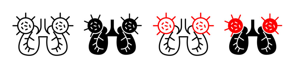 Pneumonia bacterium icon vector graphics