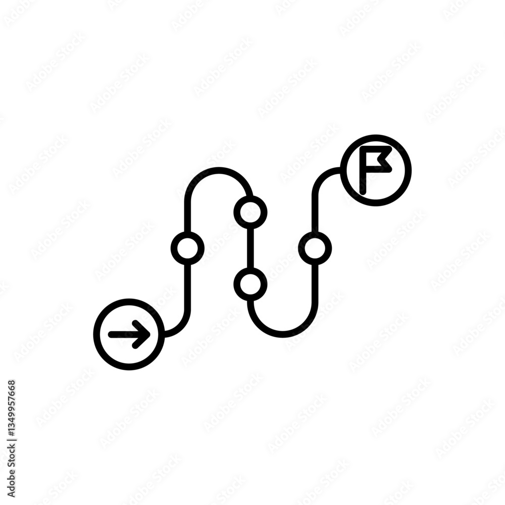 Poster roadmap icon vector graphics