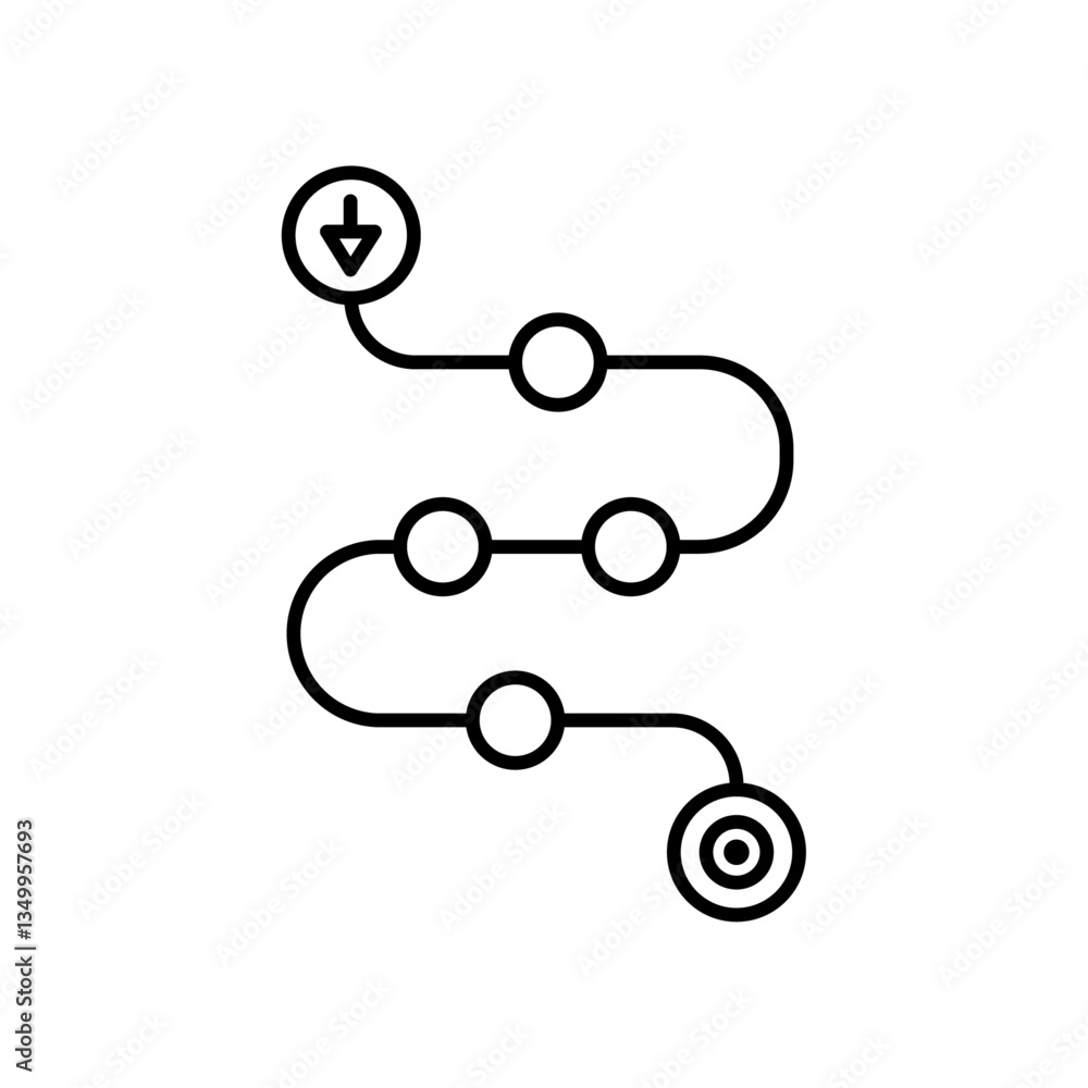 Poster project development road mapping icon vector graphics