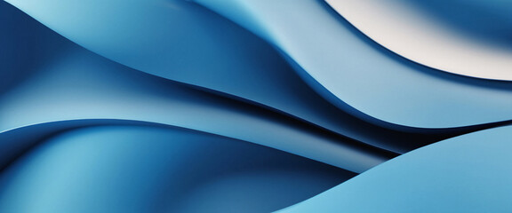 Abstract Blue Waves: A Serene Digital Art Piece
