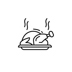 Roasted chicken turkey icon vector graphics