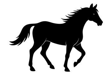 horse black silhouette vector