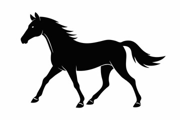 horse black silhouette vector