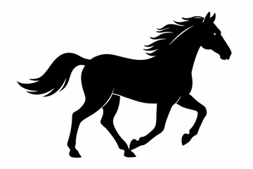 horse black silhouette vector