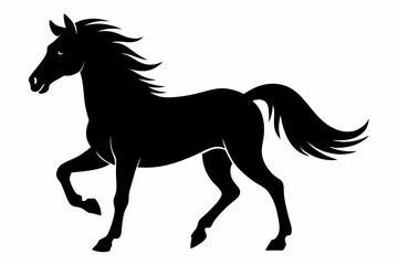 horse black silhouette vector