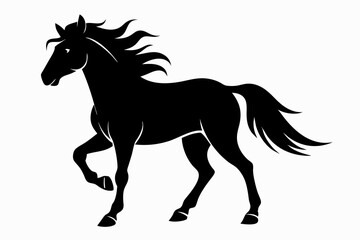 horse black silhouette vector