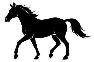 horse black silhouette vector