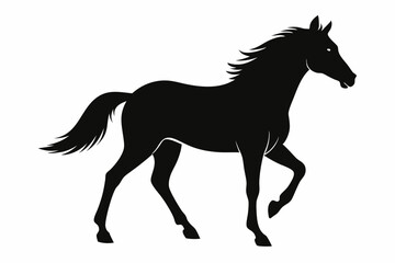 horse black silhouette vector