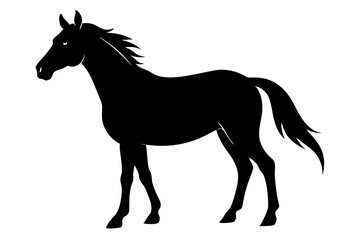 horse black silhouette vector