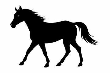 horse black silhouette vector