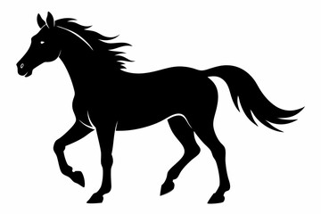 horse black silhouette vector