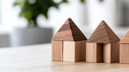 Small wooden houses lined up, representing real estate