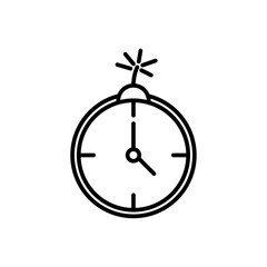 Time bomb with clock icon vector graphics