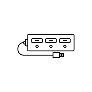 black usb hub icon on white clip art preview