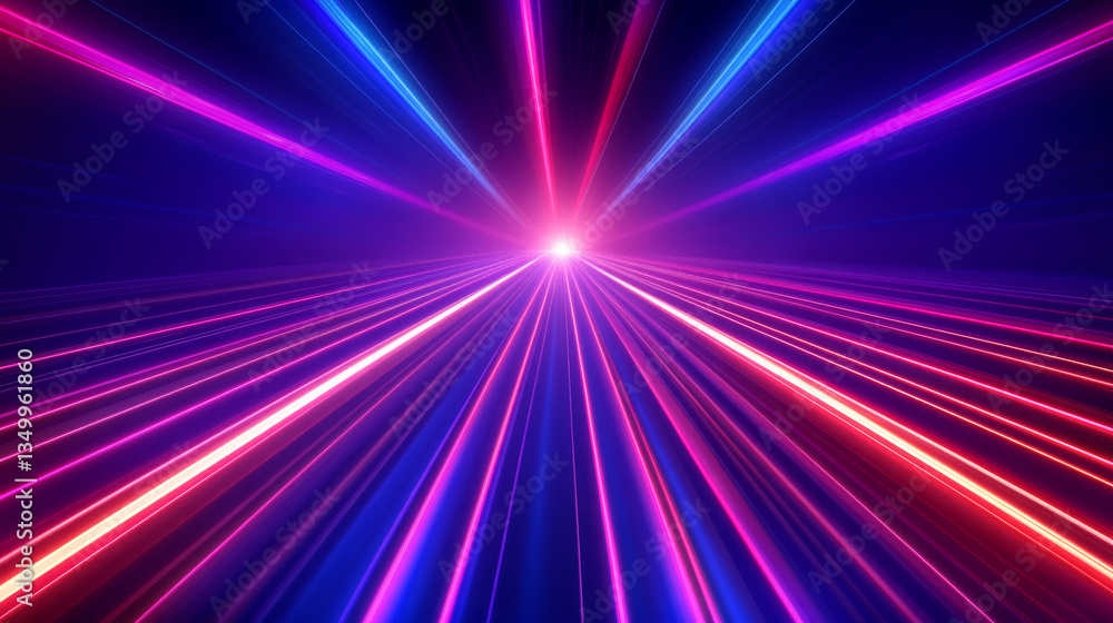 Poster isolated neon led lamp tube line with blue glow vector on transparent background. realistic 3d light