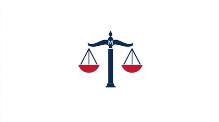 Justice scales graphic, official state flag emblem, legal concept, symbol of fairness