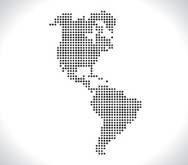 Map of Americas from dots
