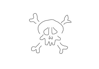 abstract line illustration of a skull, symbolizing mortality
