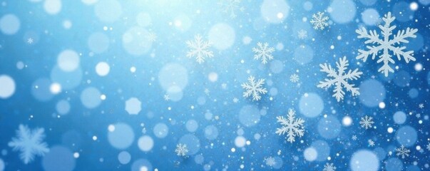 Fototapeta premium Snowy texture background with scattered snowflakes, flakes, winter
