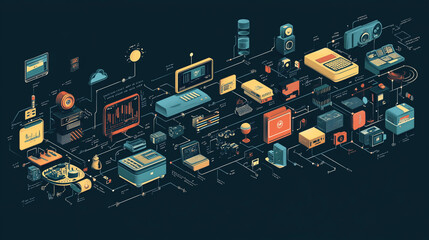 Infographic image about the development of digital technology