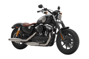 The Stylish and Powerful Harley-Davidson Iron 883 Motorcycle isolated on transparent background , cutout