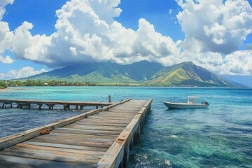 Breathtaking Landscape of St Kitts Island from Zante Port: A Caribbean Panorama with Scenic Views of Nature and Water