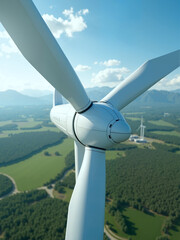 Wind Turbine Rotor Blade Closeup Sky