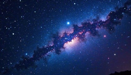 Obraz premium Starry night sky with distant galaxies and nebulas, starry night, outer space, celestial bodies