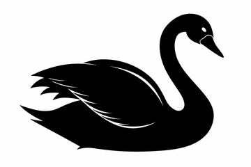 trumpeter swan silhouette black vector