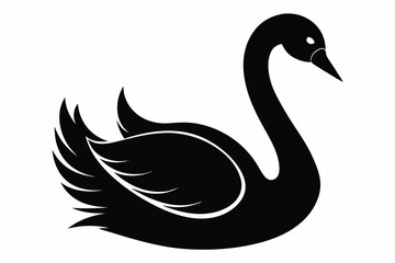 trumpeter swan silhouette black vector