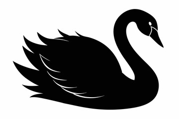 trumpeter swan silhouette black vector