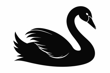trumpeter swan silhouette black vector