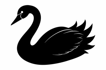 trumpeter swan silhouette black vector
