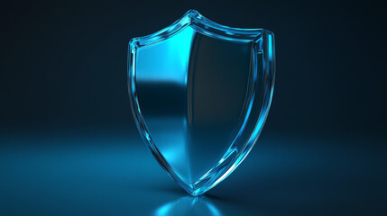 3d protect glass shield for safety vector icon. Medical guard design with transparent effect. Abstract realistic blank badge frame for insurance symbol with light reflection and shine illustration.