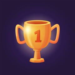 Golden trophy cup – first place victory reward icon