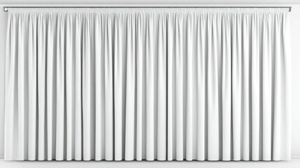 White pleated curtains on a wall