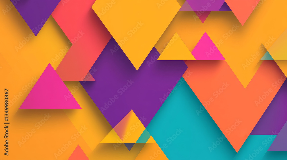 Poster abstract template horizontal banner with color triangle pattern